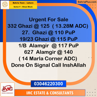 Residential Plot for Sale in Sector F - Ghazi Block -  Bahria Town, Lahore - (BP-205543)