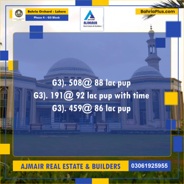 Residential Plot for Sale in Phase 4 - G3 Block -  Bahria Orchard, Lahore - (BP-205623)