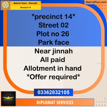 125 Sq. Yards Residential Plot for Sale in Precinct 14 -  Bahria Town, Karachi - (BP-205657)