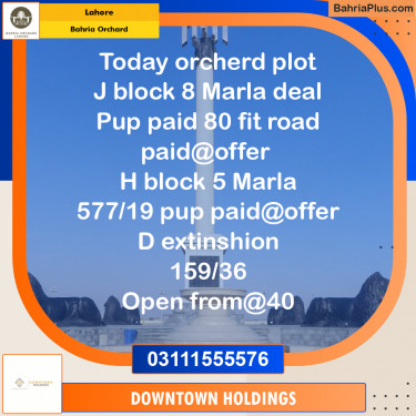 Residential Plot for Sale in Bahria Orchard, Lahore - (BP-205754)