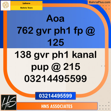 Residential Plot for Sale in Bahria Town, Lahore - (BP-205788)