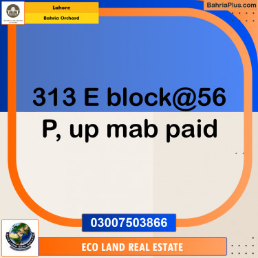 Residential Plot for Sale in Bahria Orchard, Lahore - (BP-205864)