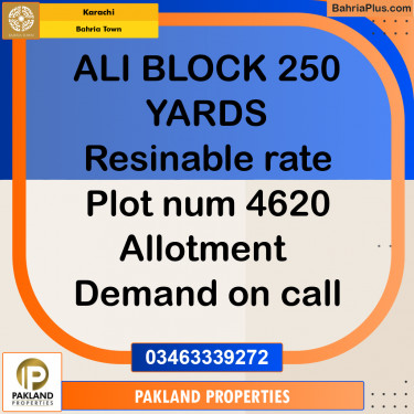 Residential Plot for Sale in Bahria Town, Karachi - (BP-205872)