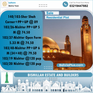 Residential Plot for Sale in Bahria Town, Lahore - (BP-205953)