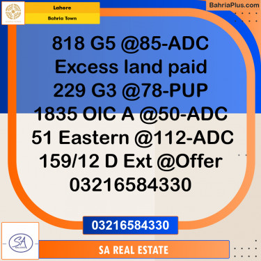 Residential Plot for Sale in Bahria Town, Lahore - (BP-206003)