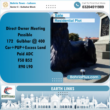 1 Kanal Residential Plot for Sale in Sector C - Gulbahar Block -  Bahria Town, Lahore - (BP-206083)