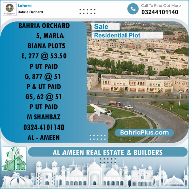 Residential Plot for Sale in Bahria Orchard, Lahore - (BP-206101)