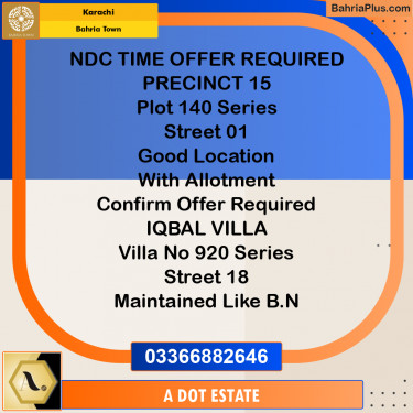 125 Sq. Yards Residential Plot for Sale in Bahria Town, Karachi - (BP-206135)