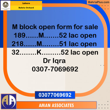 Residential Plot for Sale in Bahria Orchard, Lahore - (BP-206163)