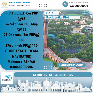 Residential Plot for Sale in Sector F - Sikander Block -  Bahria Town, Lahore - (BP-206174)
