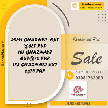 5 Marla Residential Plot for Sale in Sector F - Ghaznavi Ext. Block -  Bahria Town, Lahore - (BP-206253)