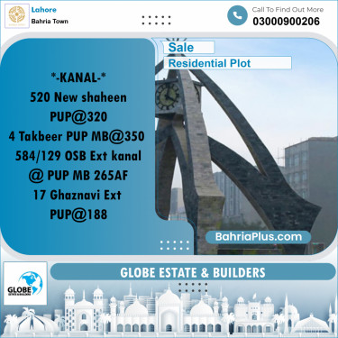 1 Kanal Residential Plot for Sale in Bahria Town, Lahore - (BP-206389)