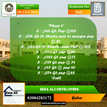 Residential Plot for Sale in OLC-A Ext. Block -  Bahria Orchard, Lahore - (BP-206416)