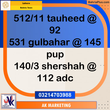 Residential Plot for Sale in Bahria Town, Lahore - (BP-206576)