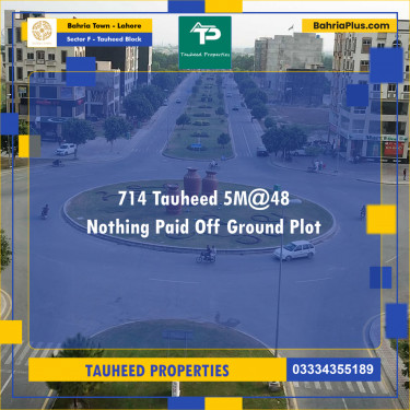 5 Marla Residential Plot for Sale in Sector F - Tauheed Block -  Bahria Town, Lahore - (BP-206589)