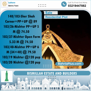 Residential Plot for Sale in Bahria Town, Lahore - (BP-206592)