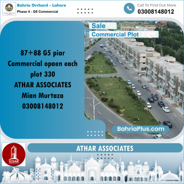 8 Marla Commercial Plot for Sale in Phase 4 - G5 Commercial -  Bahria Orchard, Lahore - (BP-206733)