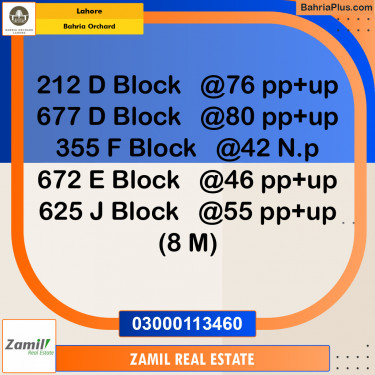 Residential Plot for Sale in Bahria Orchard, Lahore - (BP-206800)