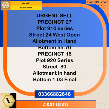 125 Sq. Yards Residential Plot for Sale in Bahria Town, Karachi - (BP-206901)