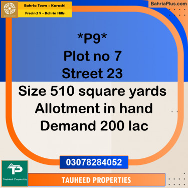 Residential Plot for Sale in Precinct 9 - Bahria Hills -  Bahria Town, Karachi - (BP-206932)