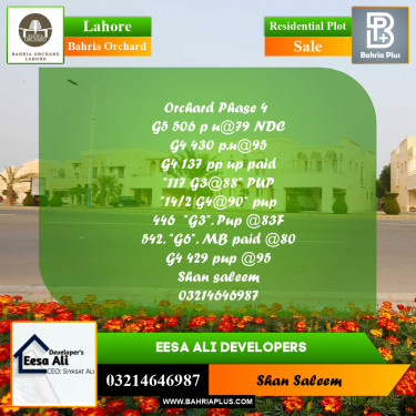 Residential Plot for Sale in Bahria Orchard, Lahore - (BP-206956)