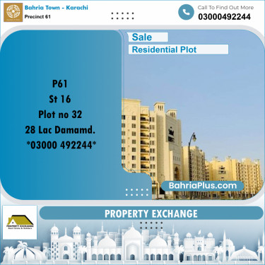 125 Sq. Yards Residential Plot for Sale in Precinct 61 -  Bahria Town, Karachi - (BP-206975)