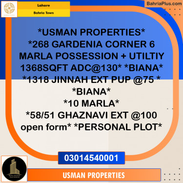 Residential Plot for Sale in Bahria Town, Lahore - (BP-207002)