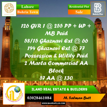 Residential Plot for Sale in Bahria Town, Lahore - (BP-207071)