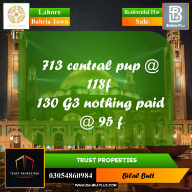 Residential Plot for Sale in Bahria Town, Lahore - (BP-207249)