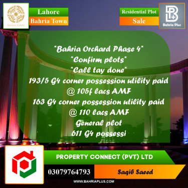 Residential Plot for Sale in Bahria Town, Lahore - (BP-207306)