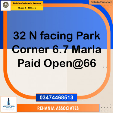 5 Marla Residential Plot for Sale in Phase 2 - N Block -  Bahria Orchard, Lahore - (BP-207401)