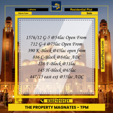 Residential Plot for Sale in Bahria Town, Lahore - (BP-207459)