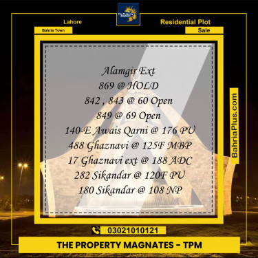 Residential Plot for Sale in Bahria Town, Lahore - (BP-207460)