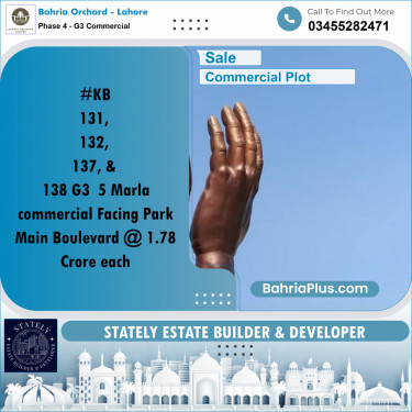 5 Marla Commercial Plot for Sale in Phase 4 - G3 Commercial -  Bahria Orchard, Lahore - (BP-207480)