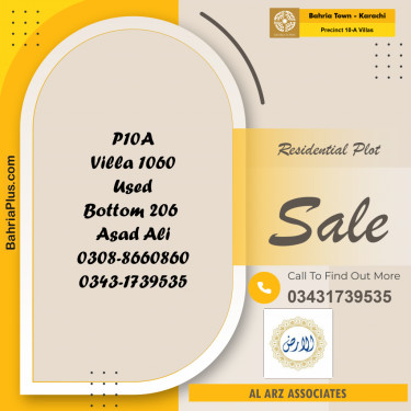 200 Sq. Yards Residential Plot for Sale in Precinct 10-A Villas -  Bahria Town, Karachi - (BP-207538)