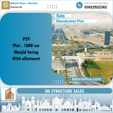 500 Sq. Yards Residential Plot for Sale in Precinct 29 -  Bahria Town, Karachi - (BP-207596)