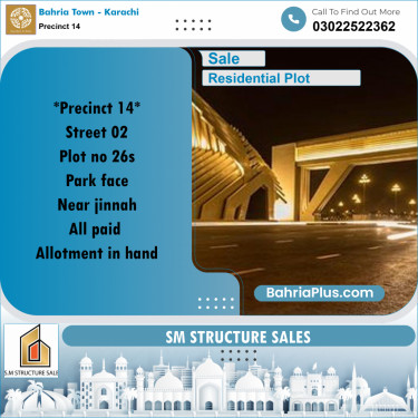 125 Sq. Yards Residential Plot for Sale in Precinct 14 -  Bahria Town, Karachi - (BP-207608)