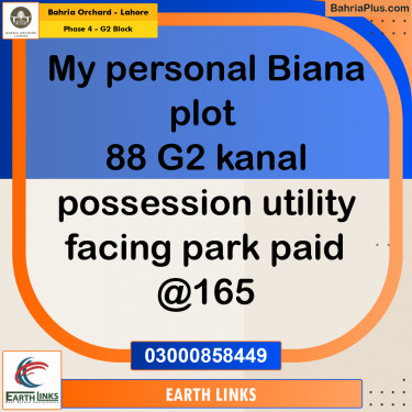 1 Kanal Residential Plot for Sale in Phase 4 - G2 Block -  Bahria Orchard, Lahore - (BP-207755)