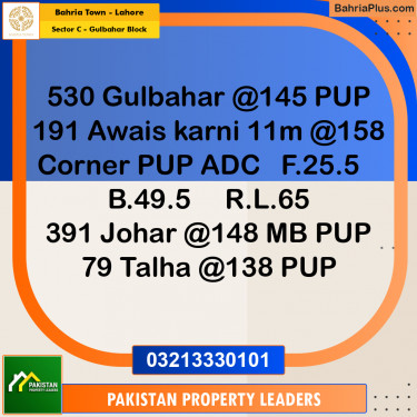 10 Marla Residential Plot for Sale in Sector C - Gulbahar Block -  Bahria Town, Lahore - (BP-207756)