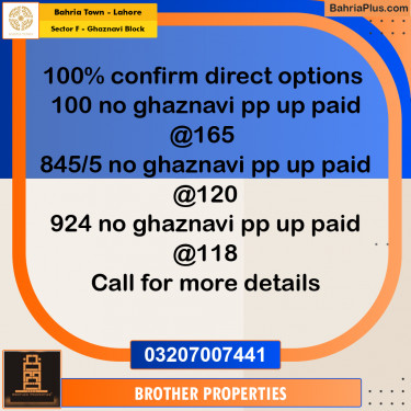 10 Marla Residential Plot for Sale in Sector F - Ghaznavi Block -  Bahria Town, Lahore - (BP-207795)