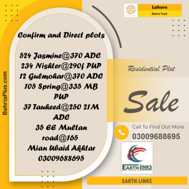 Residential Plot for Sale in Bahria Town, Lahore - (BP-207821)