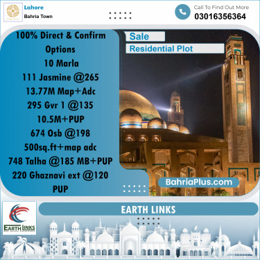 Residential Plot for Sale in Bahria Town, Lahore - (BP-207834)
