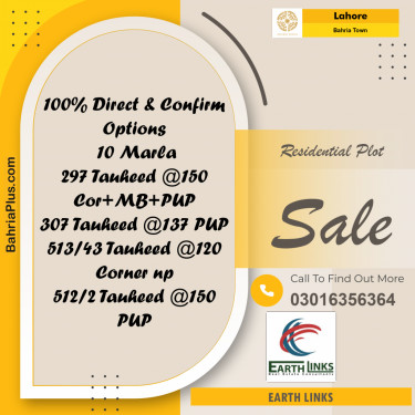 Residential Plot for Sale in Bahria Town, Lahore - (BP-207835)