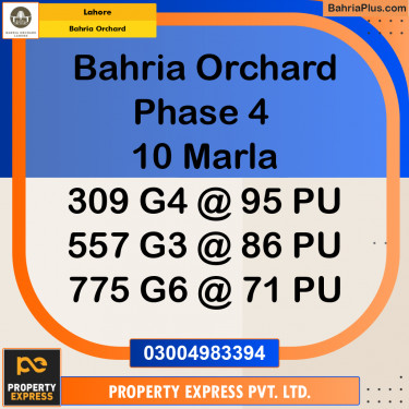 10 Marla Residential Plot for Sale in Bahria Orchard, Lahore - (BP-207844)
