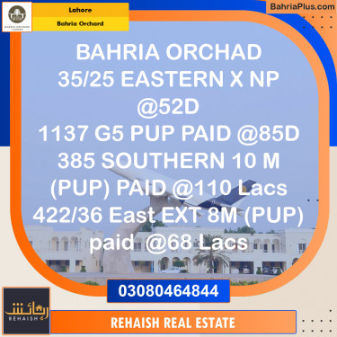 Residential Plot for Sale in Bahria Orchard, Lahore - (BP-207862)