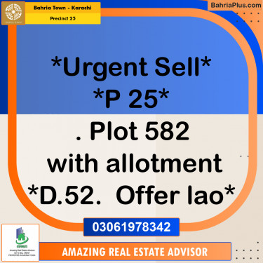 125 Sq. Yards Residential Plot for Sale in Precinct 25 -  Bahria Town, Karachi - (BP-207865)