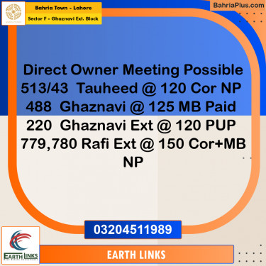 10 Marla Residential Plot for Sale in Sector F - Ghaznavi Ext. Block -  Bahria Town, Lahore - (BP-207877)