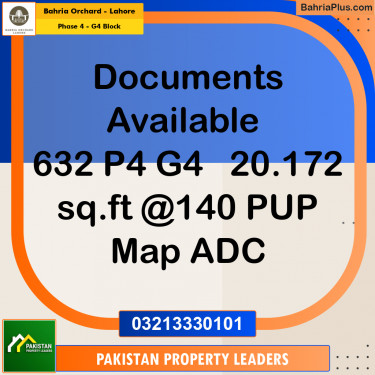 1 Kanal Residential Plot for Sale in Phase 4 - G4 Block -  Bahria Orchard, Lahore - (BP-207916)