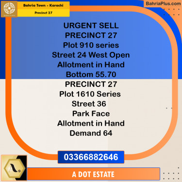 125 Sq. Yards Residential Plot for Sale in Precinct 27 -  Bahria Town, Karachi - (BP-207920)