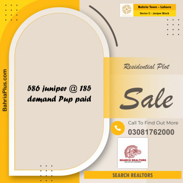 10 Marla Residential Plot for Sale in Sector C - Janiper Block -  Bahria Town, Lahore - (BP-207968)